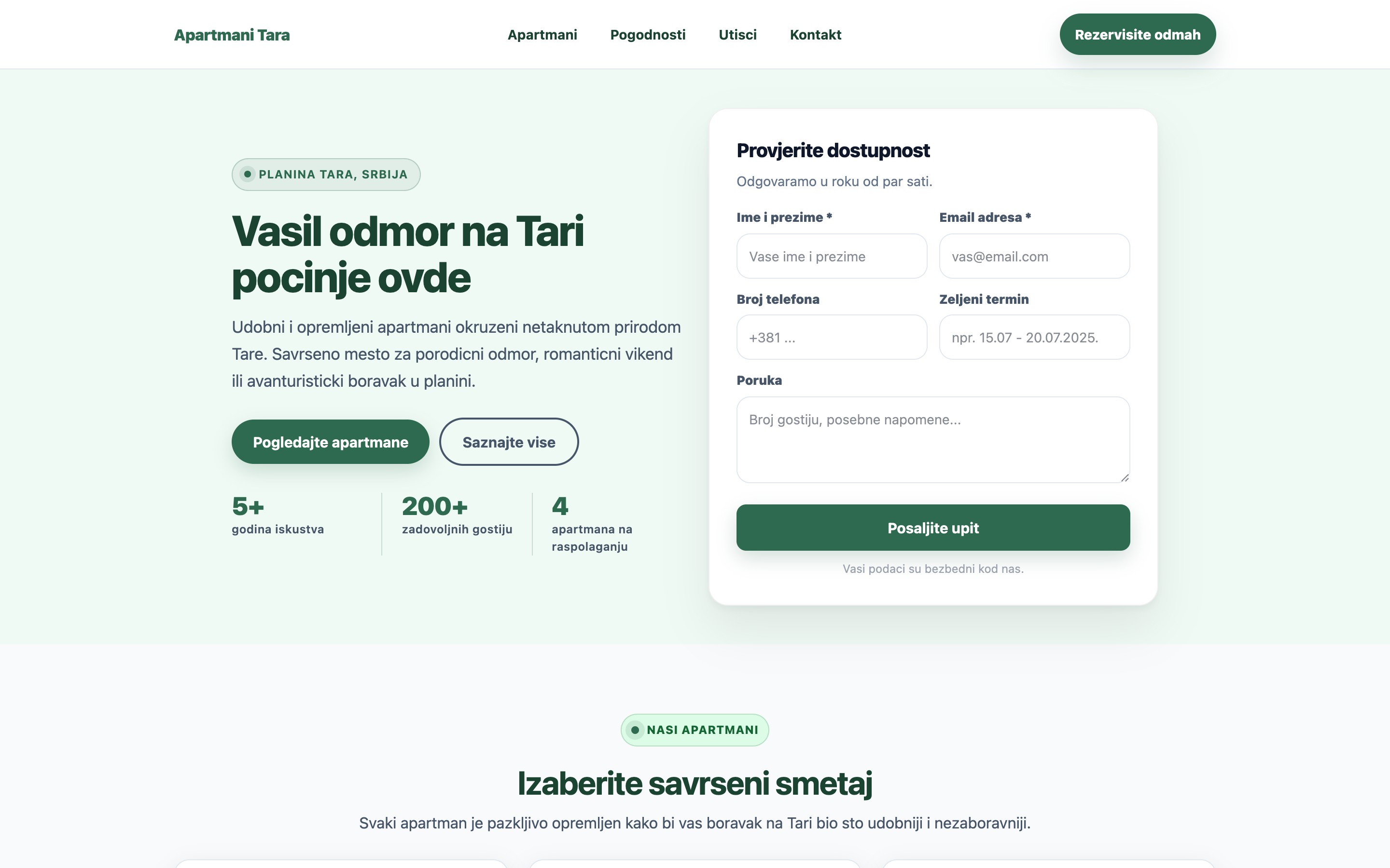 Primer sajta za apartmane - Apartmani Genoa desktop